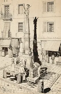 Barcelona (1887). Padr󠓱uare. Fountain