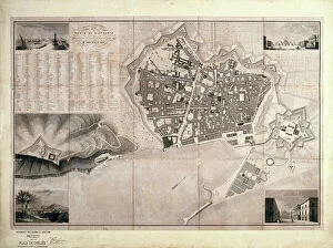 Engravings Collection: Barcelona (19th c. ). Geometrical map, by Jos項