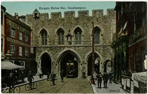 Cyclists Collection: Bargate Below Bar, Southampton, Hampshire