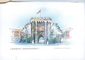 Bargate Southampton Landscape scene England Watercolour