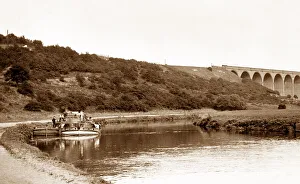 Conisbrough Prints: Barge on River Don, Conisbrough