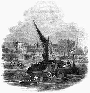Barges on the River Thames, 1845