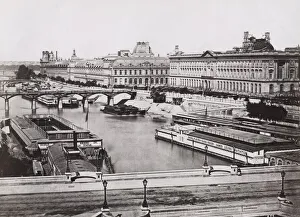 Barges and swimming baths, River Seine, Paris