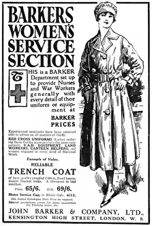 Practical Prints: Barkers Womens trench coat, WW1 advertisement
