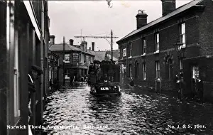 Barn Road in Flood, Norwich, Norfolk