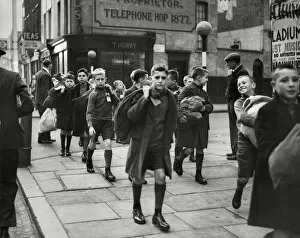 Barnardo boys in London during evacuation