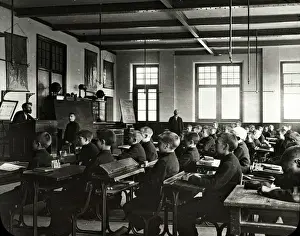 Desks Prints: Barnardos Boys Home, Stepney Causeway - Classroom