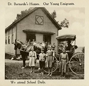 Emigrants Collection: Barnardos Emigrants in Canada - school house