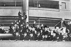 Barnardos Home Boys leaving Tilbury for Australia