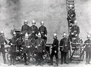 Barnet Fire Brigade with fire fighting equipment