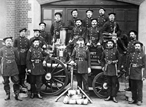 Barnet Fire Brigade with fire fighting equipment