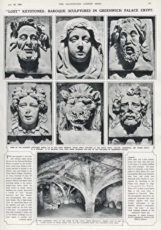Masonry Collection: Baroque Keystones - Crypt beneath Queen Annes building