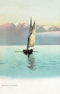 A Barque on Lac Leman, Switzerland