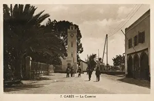 Barracks Prints: Barracks and clock tower, Gabes, Tunisia, North Africa