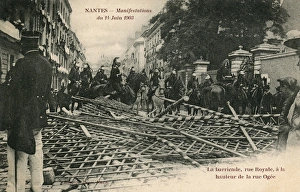 Barricades Gallery: Barricade - Rue Royale, Nantes - June, 1903