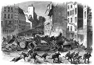 Barricades Prints: Barricades in the Faubourg du Temple; Franco-Prussian War, 1