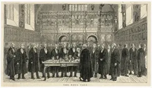 1875 Prints: Barristers Called to Bar - Middle Temple Hall, London
