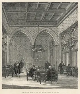 1883 Prints: Barristers Room at the Royal Courts of Justice, London