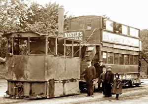 Furness Prints: Barrow-in-Furness Abbey Road steam tram early 1900s
