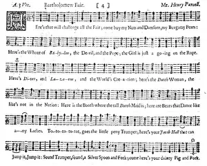 Notation Prints: Bartholomew Fair by Purcell