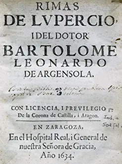 Bartolome Prints: Bartolome Leonardo de Argensola (1562-1631) and Lupercio Leo