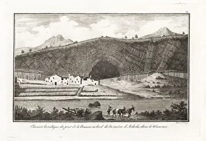 Prism Prints: Basalt causeway at Beaume bridge, Vivarais, France, 18th century