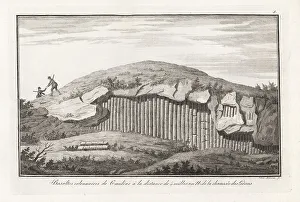 Mineralogy Prints: Basalt columns about four miles north of Giant's Causeway