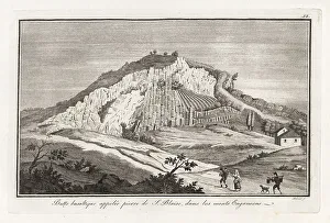 Mineralogy Prints: Basaltic mound called the Stone of St. Blaise, Euganean Hills