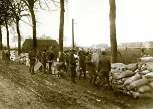 Base Post Office near fighting lines, WW1
