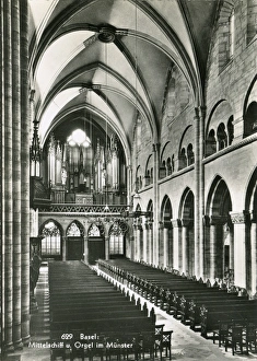 Basel, Switzerland - interior of the Basel Minster church Basel, Switzerland - interior of the Basel Minster church