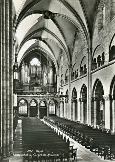 Cathedrals Prints: Basel, Switzerland - interior of the Basel Minster church