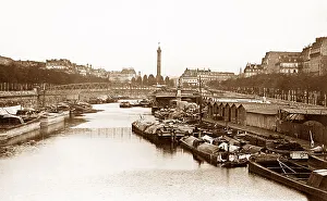 Bastille Prints: Basin de la Bastille, St Martins Canal, Paris