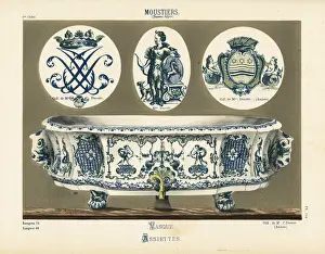 Generale Prints: Basin and plates from Moustiers, France