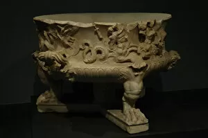 Achilles Gallery: Basin with reliefs of a marine procession (Thiasos). Rome. I