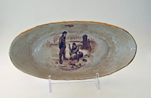 Images Dated 25th March 2011: Basket moulded dish with transfer - Bairnsfatherware