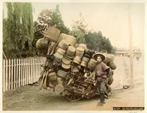 Selling Prints: Basket seller, Japan