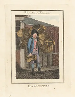 Edward Edwards Prints: Basket seller in front of Whitfields Tabernacle, London, 1805