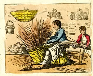 Weaving Gallery: Basket weaver at work