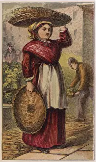 C1880 Prints: BASKET WOMAN C1880