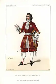 Auber Prints: Bass baritone singer Chaix as the Marquis