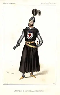 Rossini Prints: Bass singer Raffaele Anconi as Douglas in Robert Bruce