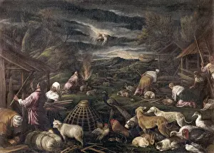 Flood Prints: Bassano, Jacopo. Noah after the Flood. ca. 1575