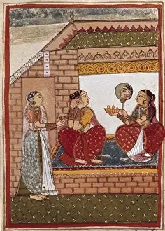 Marco Prints: Bath of an Indian princess. Indian-Mongolian