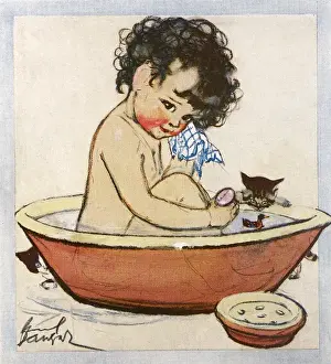 Sponge Prints: Bath Night by Muriel Dawson