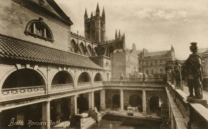 Images Dated 30th December 2015: Bath, Somerset - The Roman Baths and Abbey