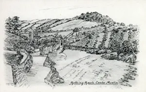 Combe Prints: Bathing Beach, Combe Martin, Devon