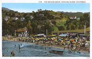 Catalina Prints: Bathing beach, Santa Catalina Island, California, USA