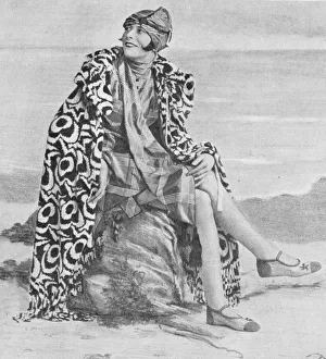 Selfridges Prints: A bathing beauty wearing a bathing suit and wrap