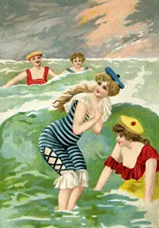 Bathing in choppy water