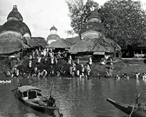 Bathe Prints: Bathing at Kalighat, Calcutta (Kolkata), India